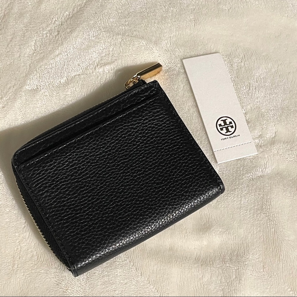NWT Tory Burch Carter Wallet Coin Black Leather - Picture 5 of 7